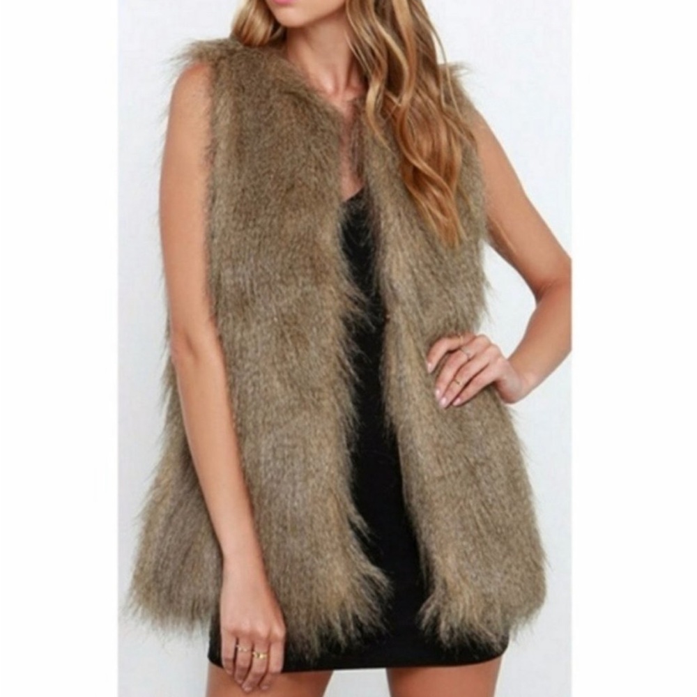 Black Swan | Faux Fur (Brown/Taupe) Vest NWOT